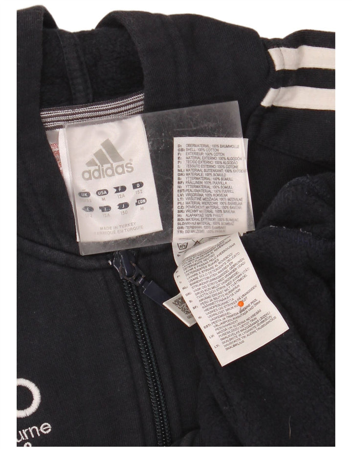 ADIDAS pulover s kapuljačom na patentni zatvarač 11-12 godina tamnoplavi pamuk