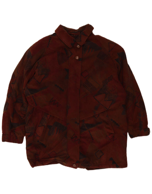 Vintage ženska vjetrovka kaput UK 20 2XL bordo geometrijski