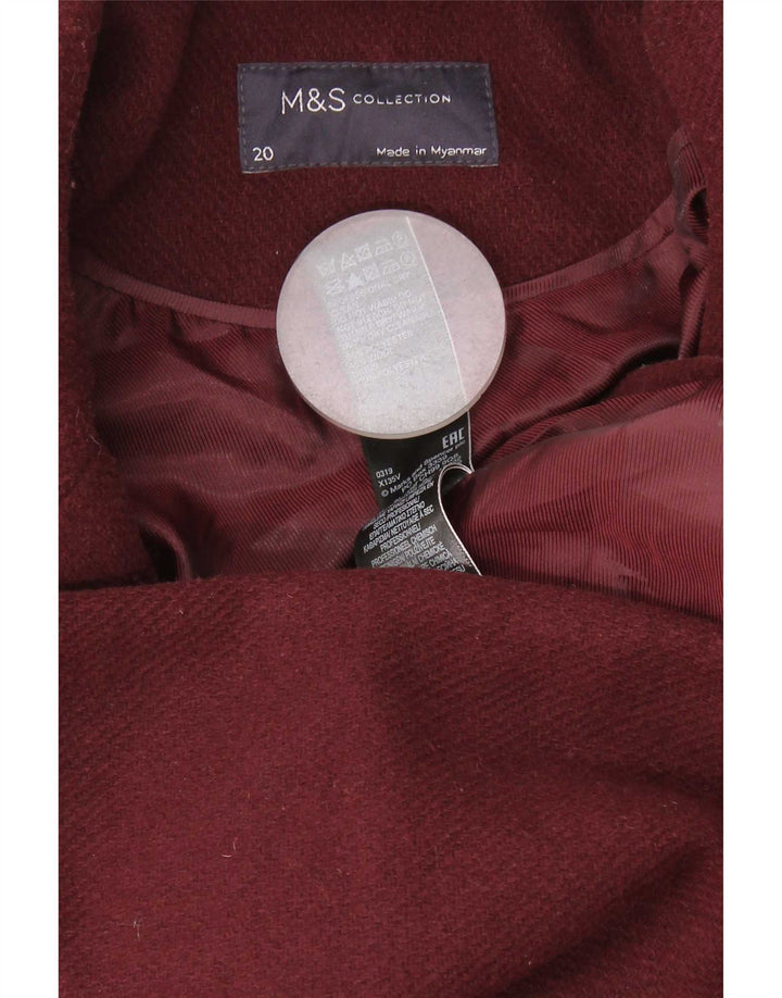 Marks & Spencer ženski kaput s dvostrukim kopčanjem UK 20 2XL tamnocrveni poliester