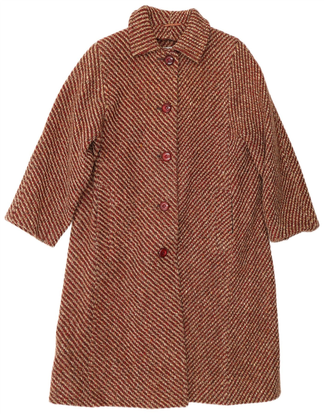 AQUASCUTUM ženski kaput UK 12 srednje crvene fleke, nova klasična vuna