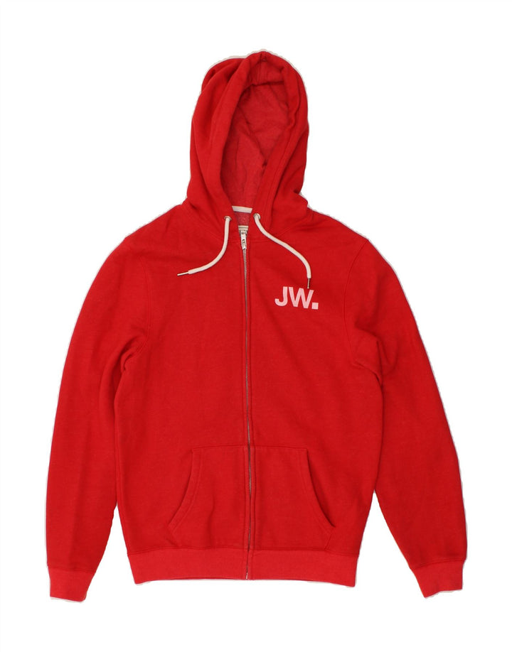 JACK WILLS Mens Graphic Zip Hoodie Sweater Medium Red Cotton Vintage Jack Wills and Second-Hand Jack Wills from Messina Hembry 