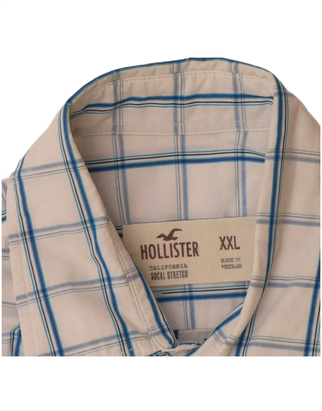 HOLLISTER košulja kratkih rukava za dječake 15-16 godina 2XL bijeli karirani