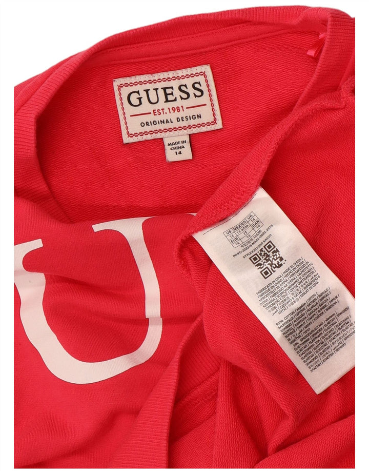GUESS Sweatshirt majica s kratkim crtama za djevojčice 13-14 godina, ružičasti pamuk