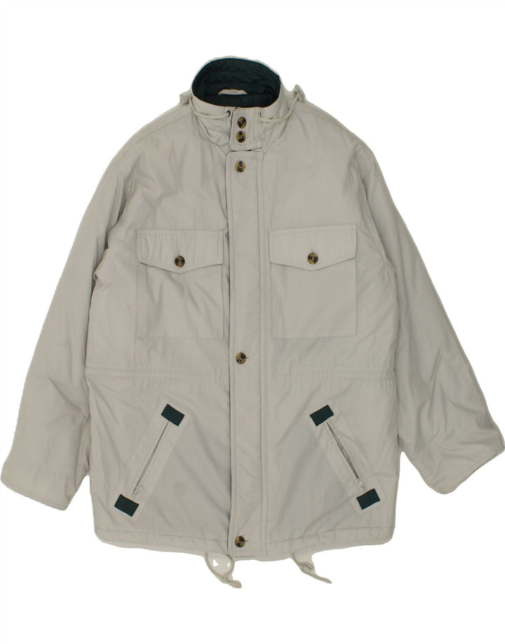 BERTO LUCCI Mens Padded Coat UK 40 Large Off White Polyester Vintage Berto Lucci and Second-Hand Berto Lucci from Messina Hembry 