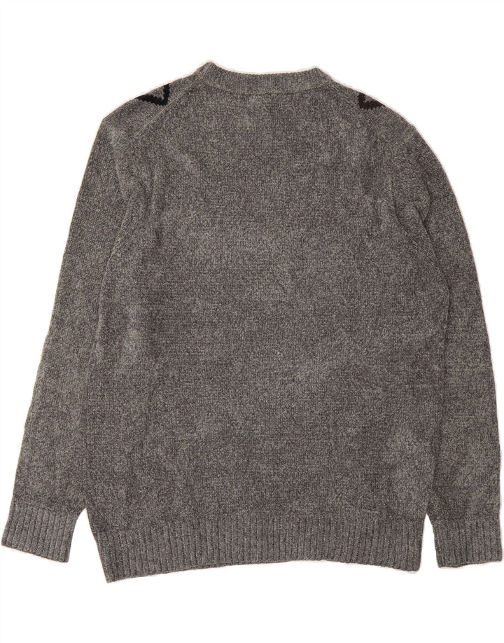 DOCKERS Mens Crew Neck Jumper Sweater Large Grey Argyle/Diamond Acrylic Vintage Dockers and Second-Hand Dockers from Messina Hembry 