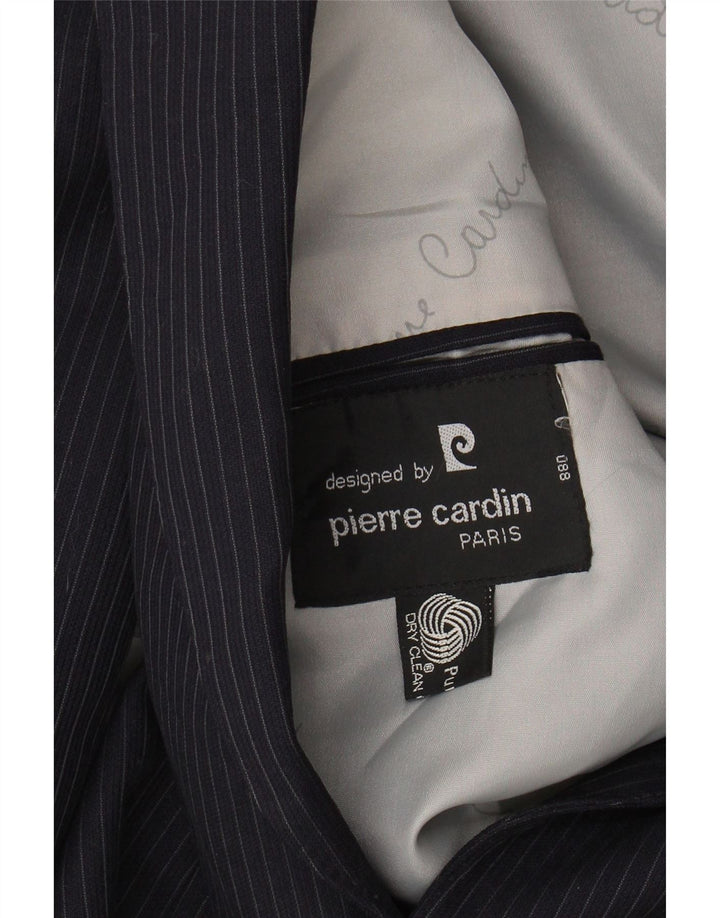PIERRE CARDIN Mens 2 Button Blazer Jacket UK 36 Small Navy Blue Striped