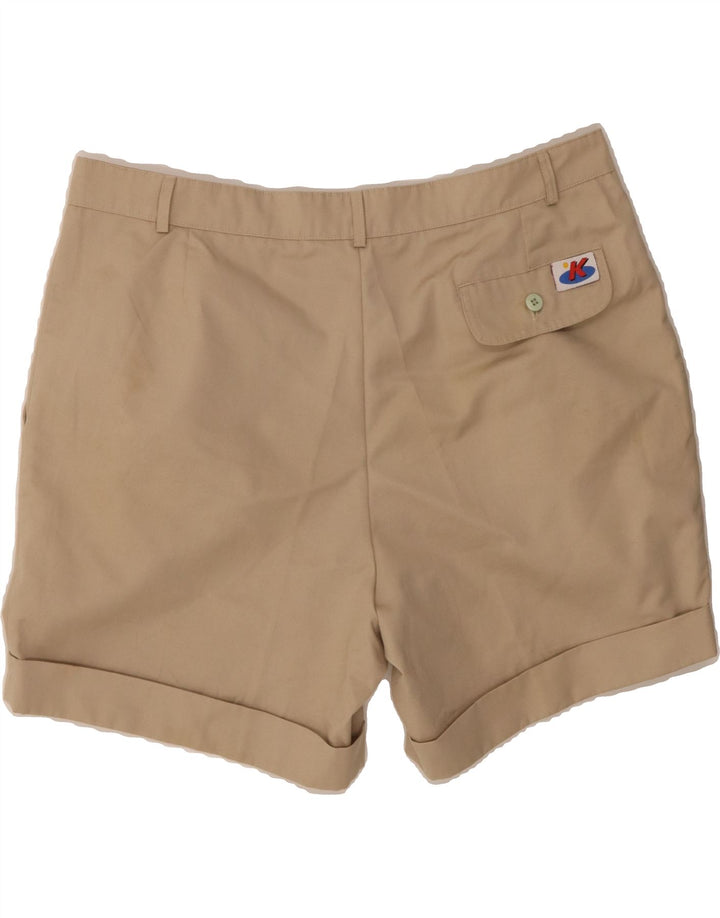 VINTAGE Womens Chino Shorts Large W36 Beige Polyester Vintage Vintage and Second-Hand Vintage from Messina Hembry 