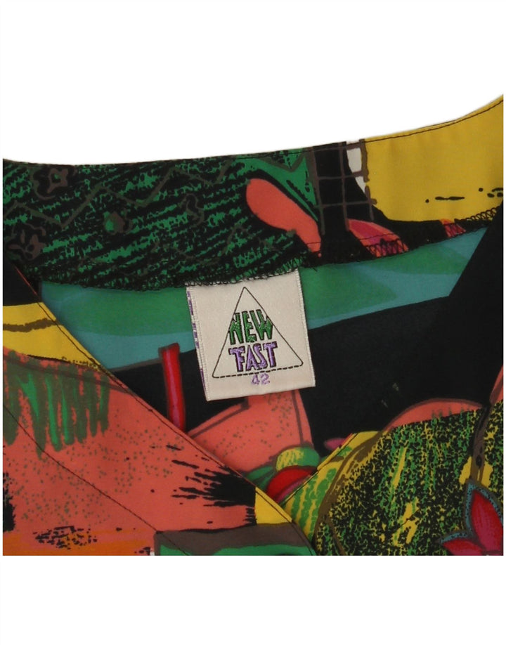 NOVI BRZ Ženski gornji dio bluze s apstraktnim uzorkom EU 42 veliki crni poliester