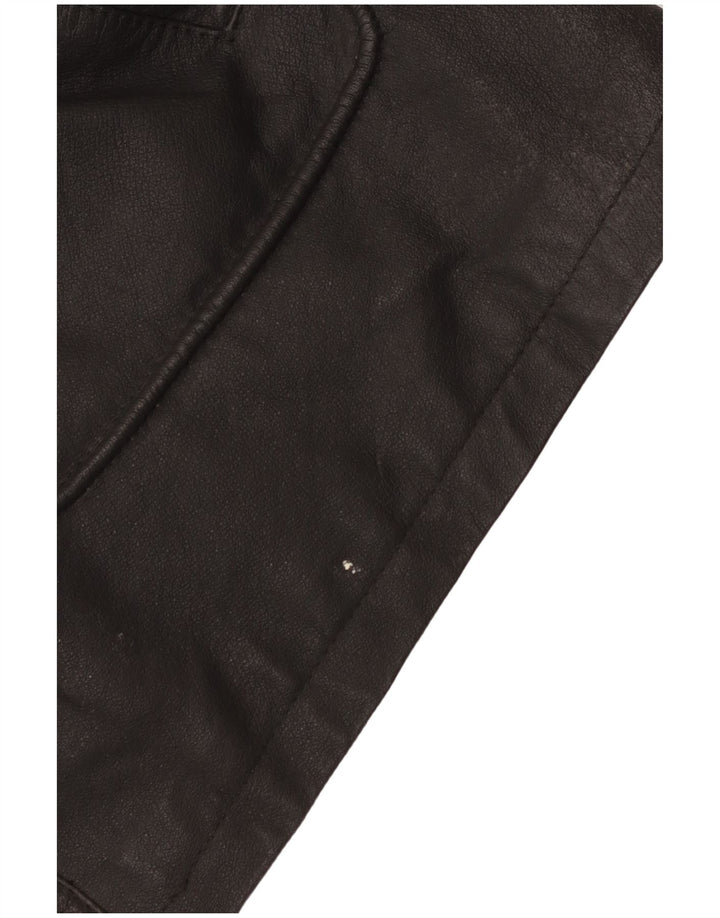 Vintage muška duffle kožna jakna UK 42 XL crna koža