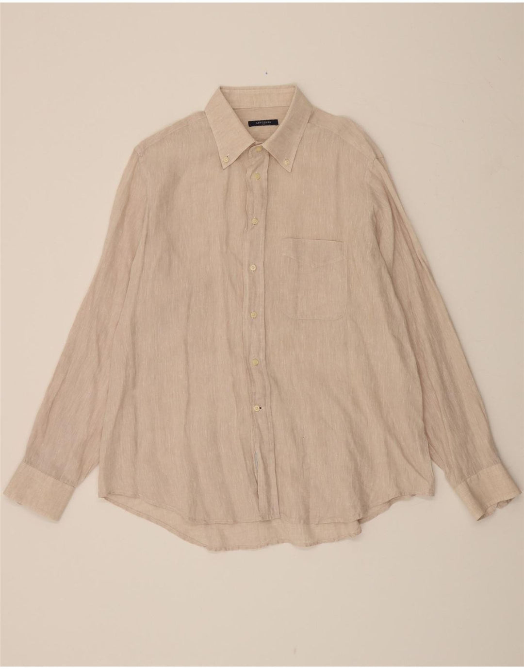 CAMICISSIMA Mens Slim Shirt Size 18 2XL Beige Vintage Camicissima and Second-Hand Camicissima from Messina Hembry 