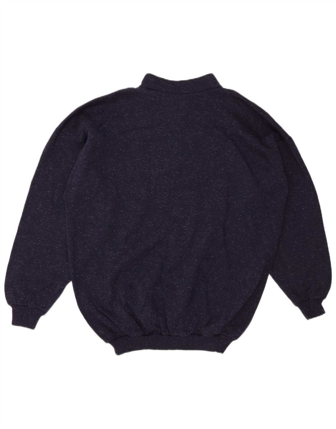 VINTAGE ženski džemper s izrezom i patentnim zatvaračem UK 20 2XL tamnoplavi flekasti pamuk