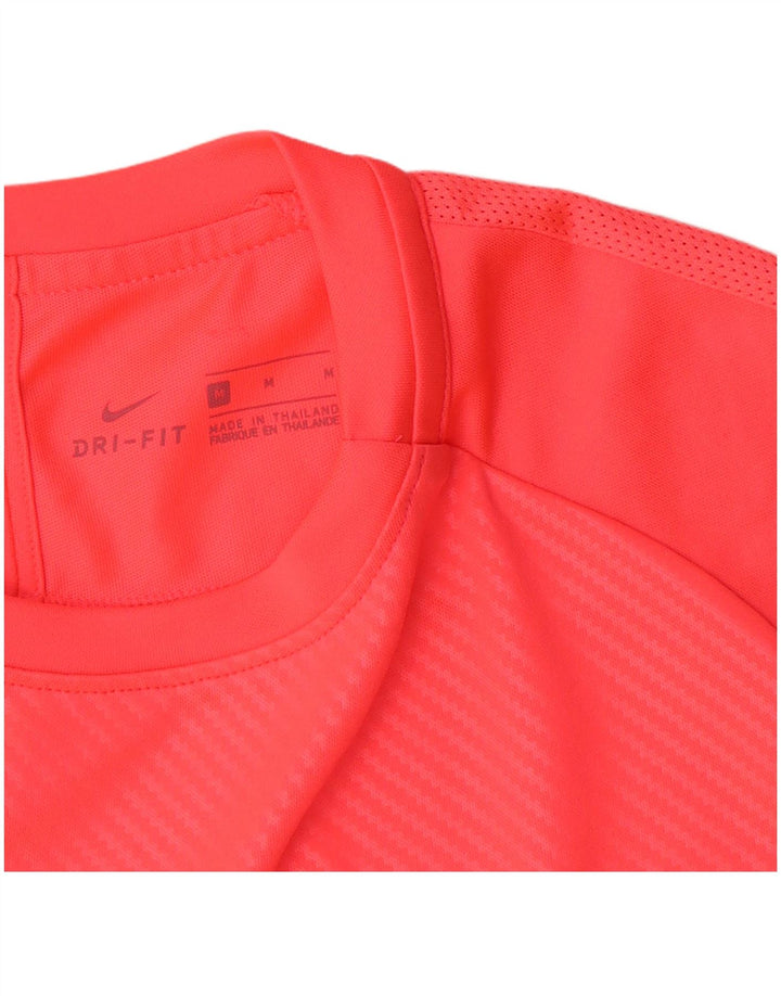 Nike Dri Fit majica kratkih rukava srednje veličine s ružičastim prugama od poliestera