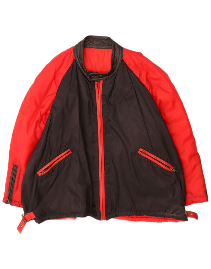 Vintage muška bomber jakna UK 42 XL od poliamida crvene boje