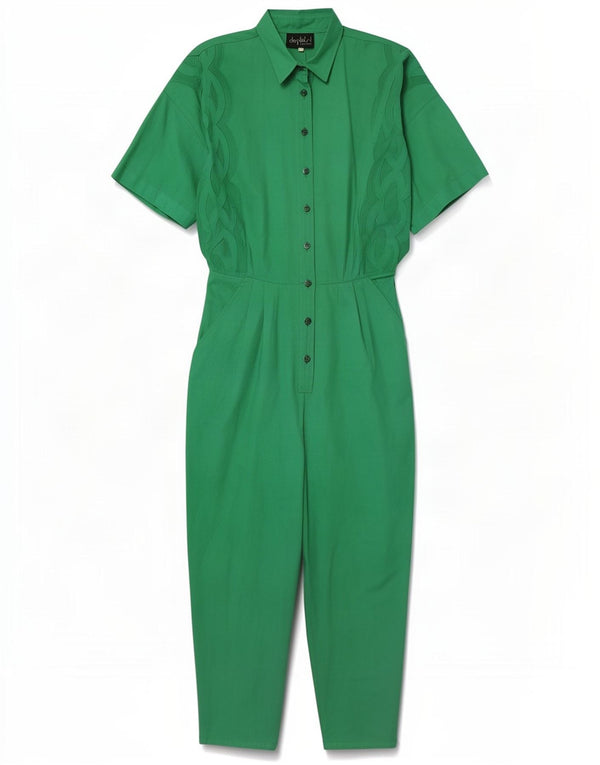 De Pletrl Womens Short Sleeve Jumpsuit IT 44 Medium Green