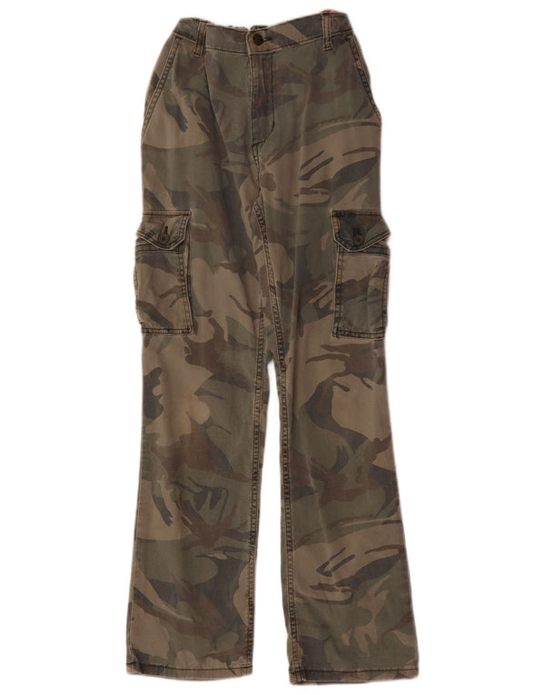 Ravne kargo hlače Wrangler za dječake 11-12 godina W22 L27 kaki kamuflažne