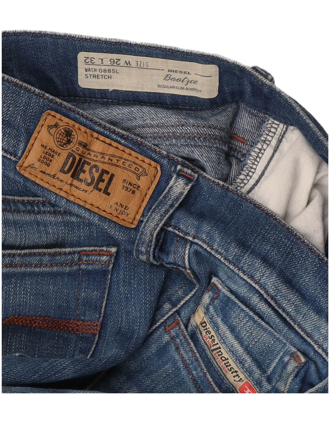 Diesel ženske Bootzee traperice Regular Slim Bootcut W26 L32 Plavi pamuk