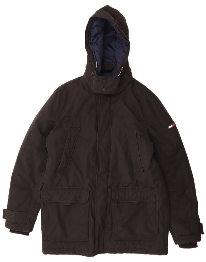 Tommy Hilfiger muška podstavljena jakna s kapuljačom UK 42 XL crni poliester