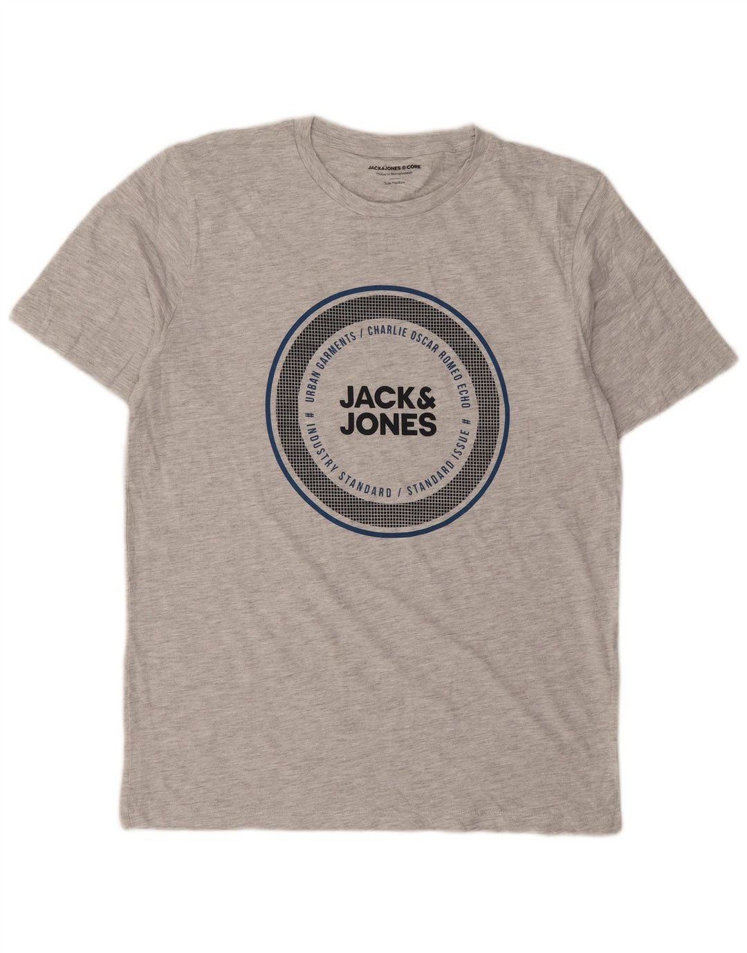 Jack & Jones muška grafička majica kratkih rukava srednje sivi flekasti pamuk