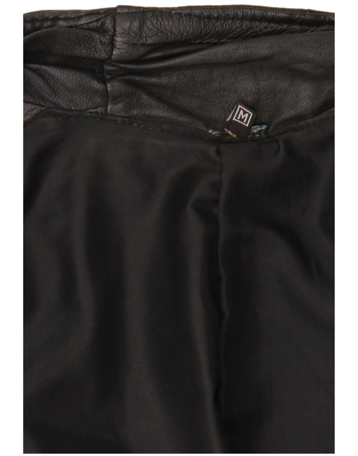 VINTAGE muška kožna jakna UK 38 srednje crna patchwork