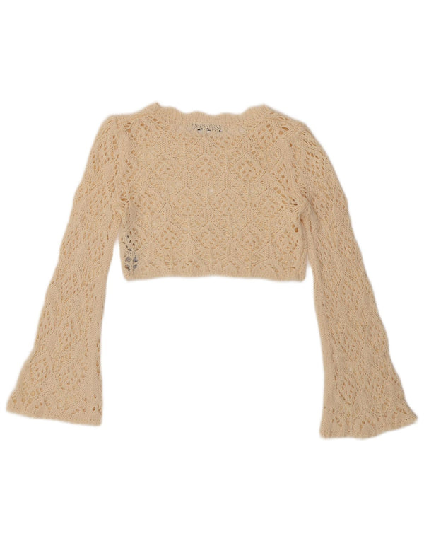 Zara ženska vrhunska heklana bluza UK 10 Small off white akril