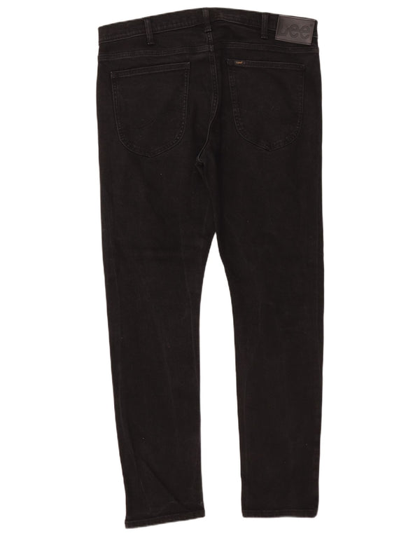 Lee Mens Luke Tapered Slim Jeans W36 L32 Crni pamuk