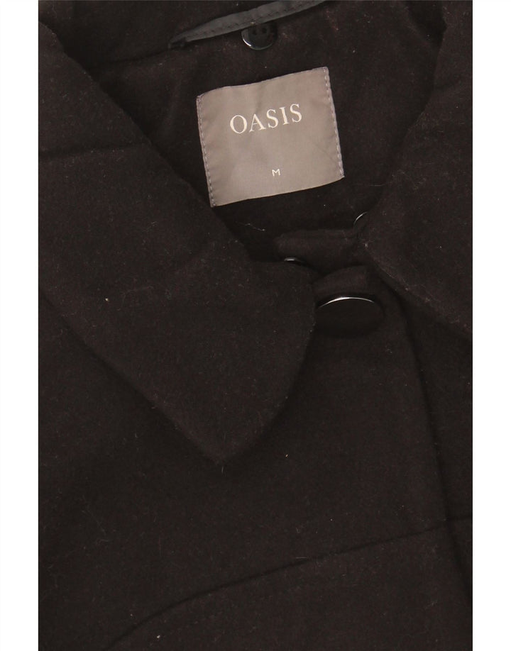 OASIS Womens Overcoat UK 14 Medium Black Polyester Vintage Oasis and Second-Hand Oasis from Messina Hembry 