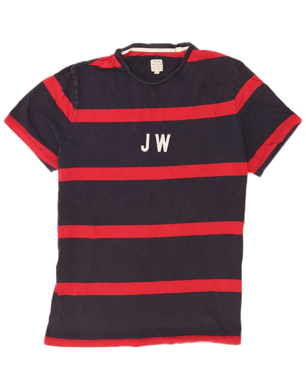 Jack Wills Muška majica kratkih rukava s grafičkim motivima, veliki pamuk na tamnoplave pruge