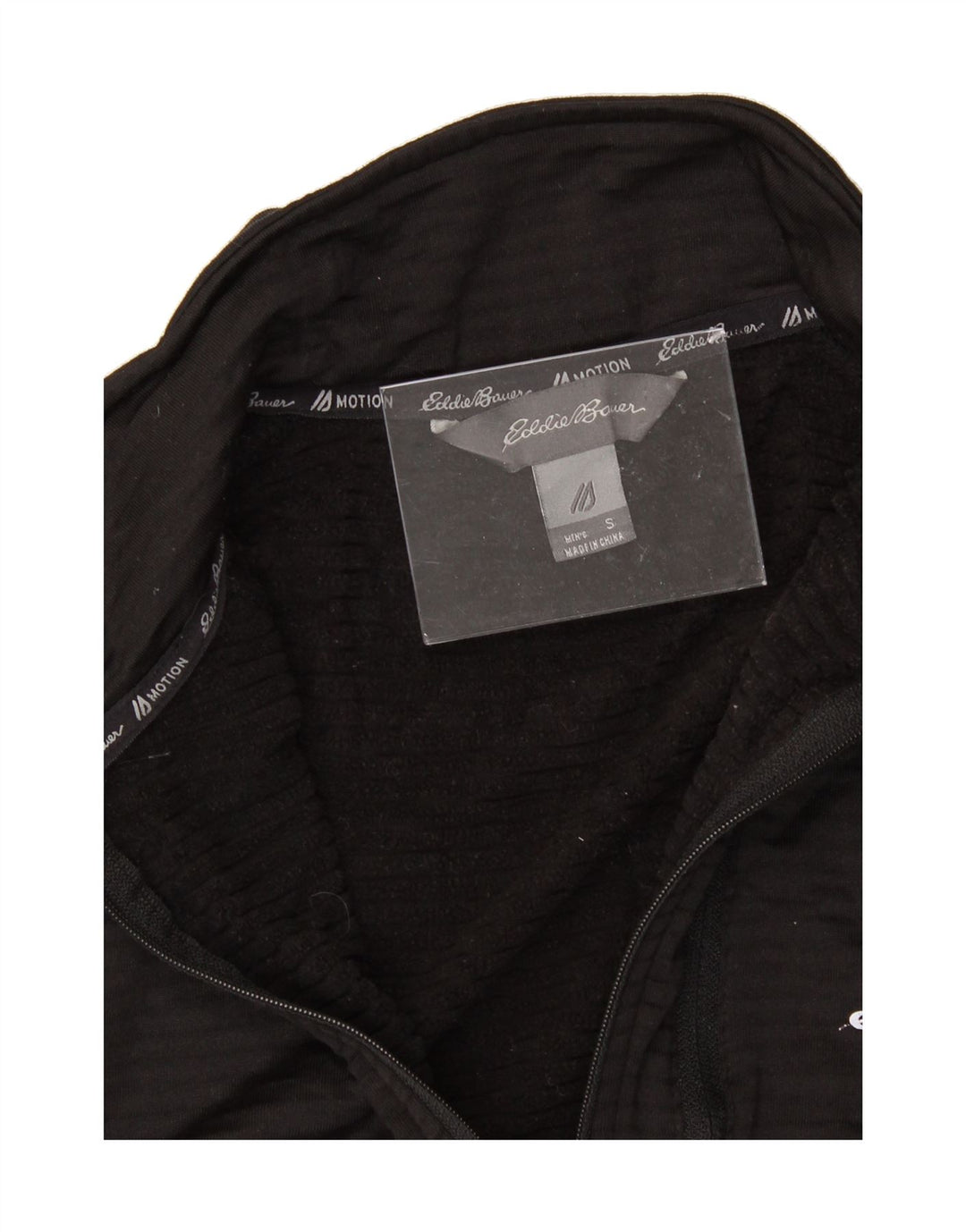 EDDIE BAUER Mens Zip Neck Sweatshirt Jumper Small Black Pinstripe Vintage Eddie Bauer and Second-Hand Eddie Bauer from Messina Hembry 