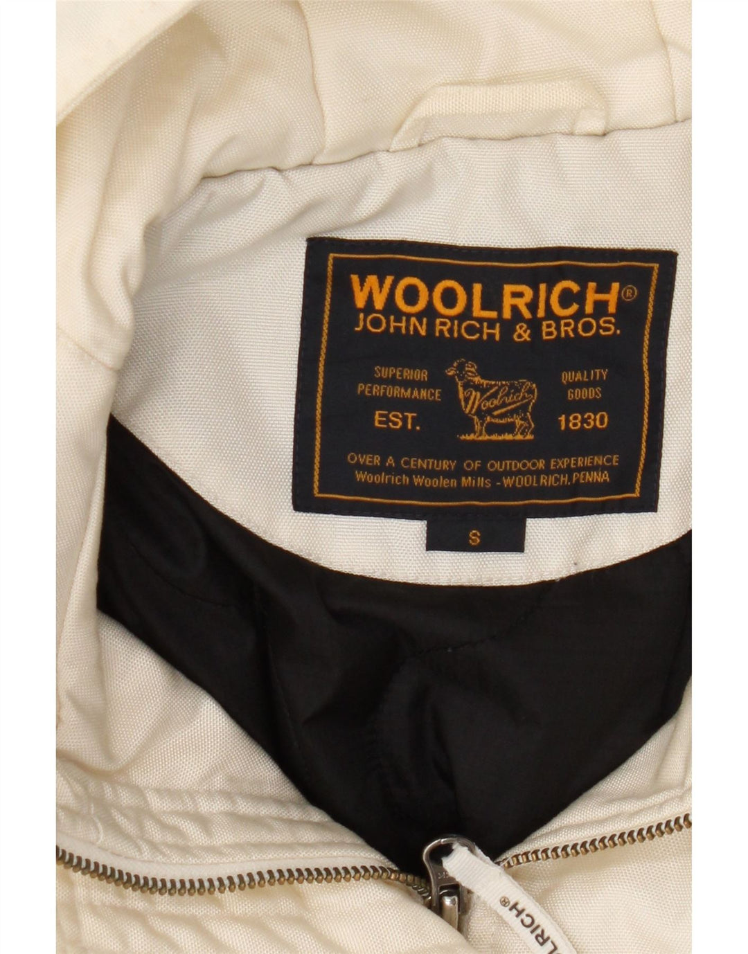 Woolrich ženska bomber jakna s kapuljačom UK 10 Mala prljavo bijela najlonska