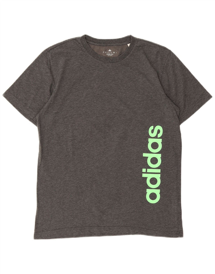 ADIDAS Mens Climalite Graphic T-Shirt Top Medium Grey Cotton