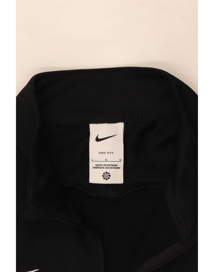 Nike Dri Fit Pulover Pulover s Izrezom i Topom Velika Crna Colourblock majica