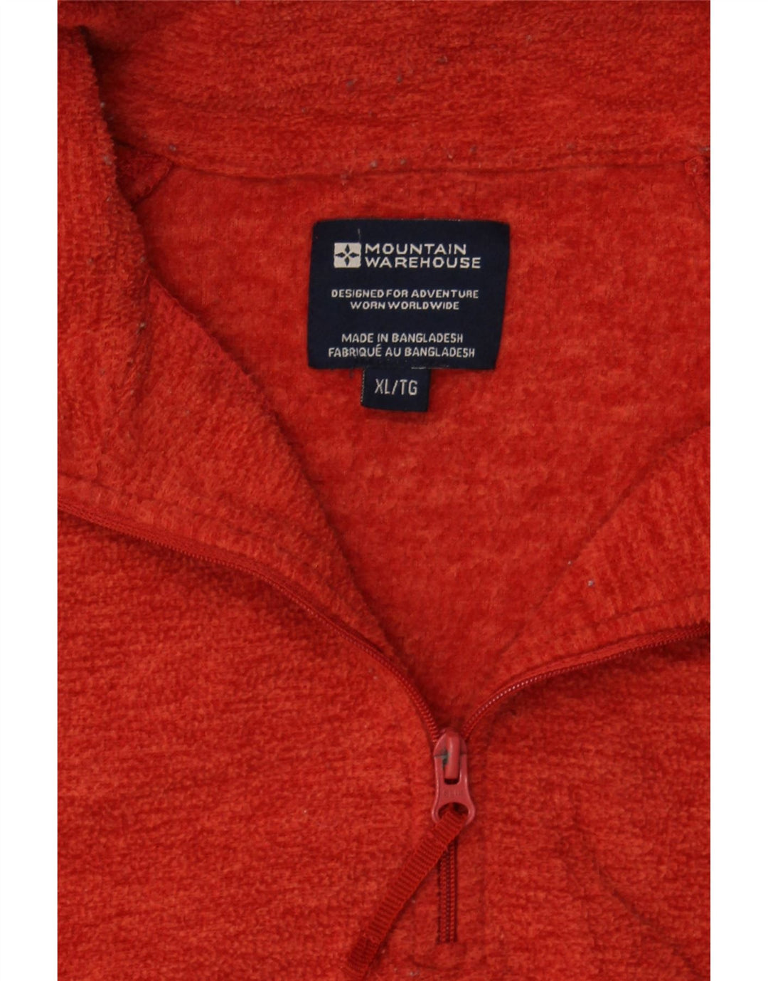 MOUNTAIN WAREHOUSE Mens Zip Neck Fleece Jumper XL Orange Polyester Vintage Mountain Warehouse and Second-Hand Mountain Warehouse from Messina Hembry 