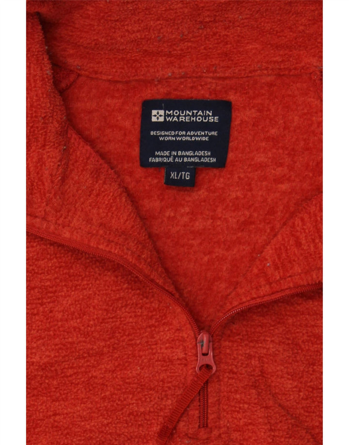MOUNTAIN WAREHOUSE Mens Zip Neck Fleece Jumper XL Orange Polyester Vintage Mountain Warehouse and Second-Hand Mountain Warehouse from Messina Hembry 