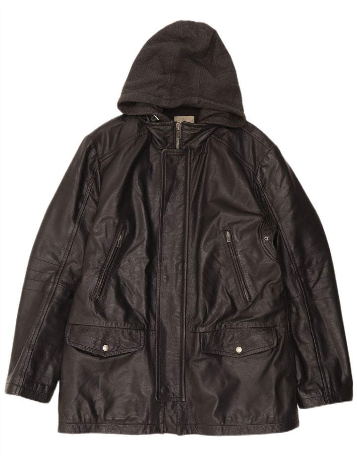 CONBIPEL muška kožna jakna s kapuljačom IT 52 XL crna koža