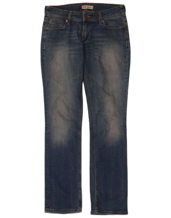Levi's ženske 470 ravne traperice W32 L33 plavi pamuk