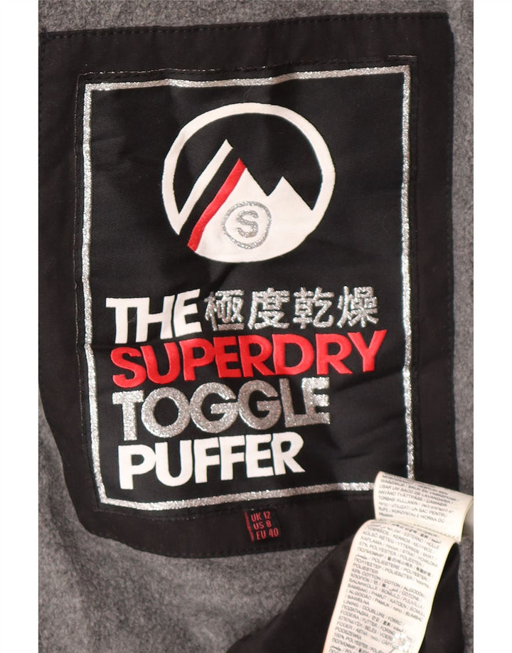 Superdry ženska podstavljena jakna s kapuljačom UK 12 srednji crni poliester