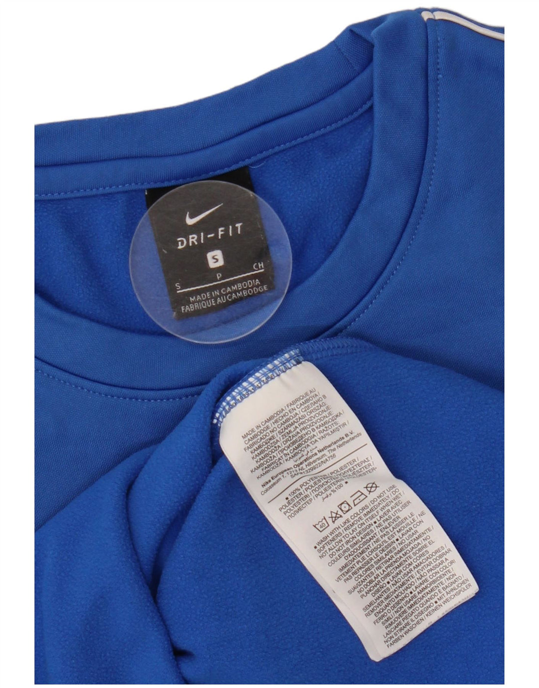 NIKE muška Dri Fit majica dugih rukava mala plava poliesterska