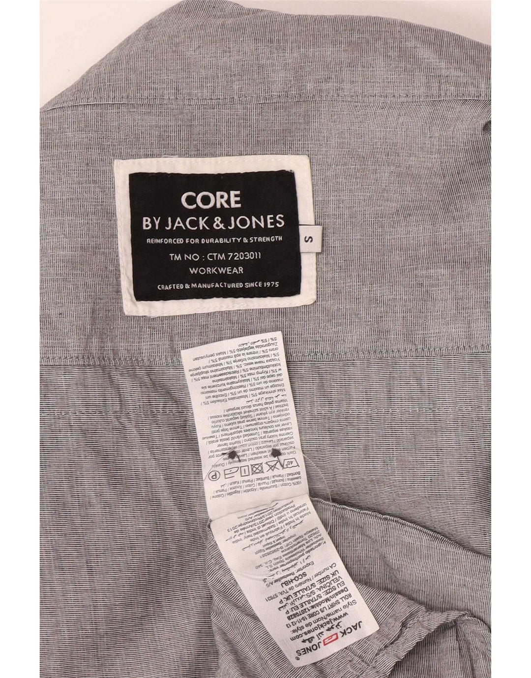Jack & Jones muška majica s dugim izrezom Mala siva pamučna