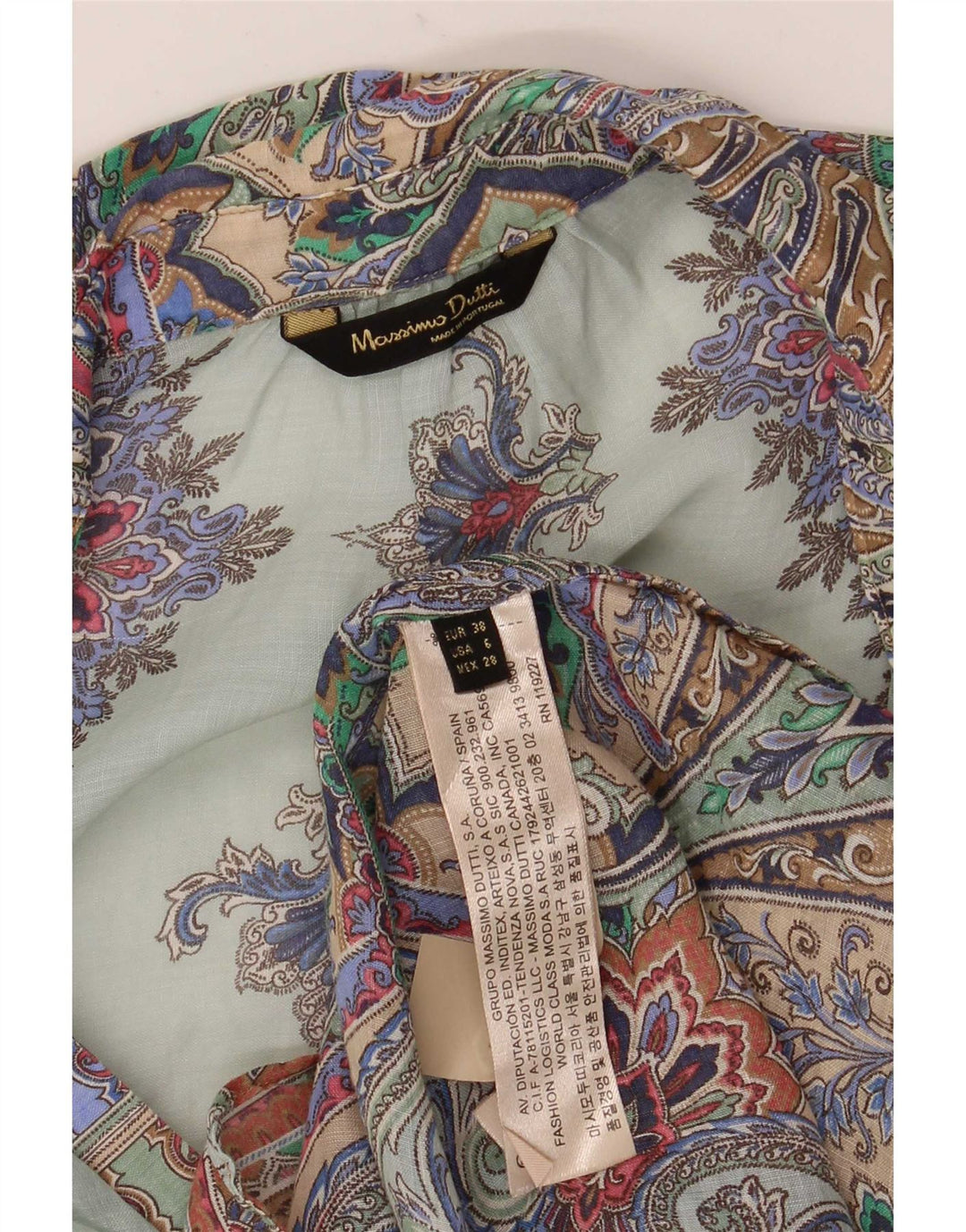 Ženska bluza dugih rukava Massimo Dutti EU 38 Srednje tirkizna paisley