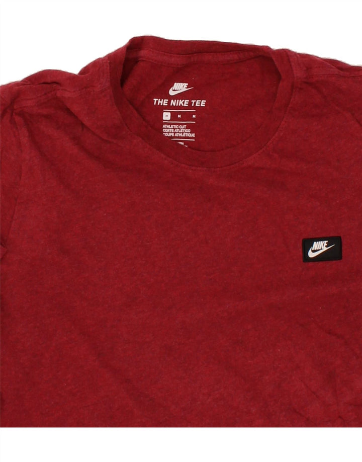 NIKE Mens Athletic Cut T-Shirt Top Medium Burgundy Cotton Vintage Nike and Second-Hand Nike from Messina Hembry 