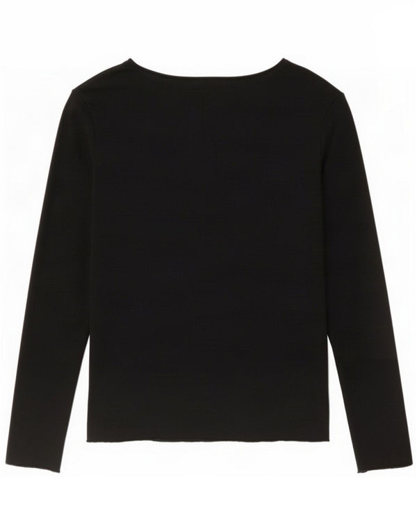 Zara Womens Top Long Sleeve UK 10 Small Black