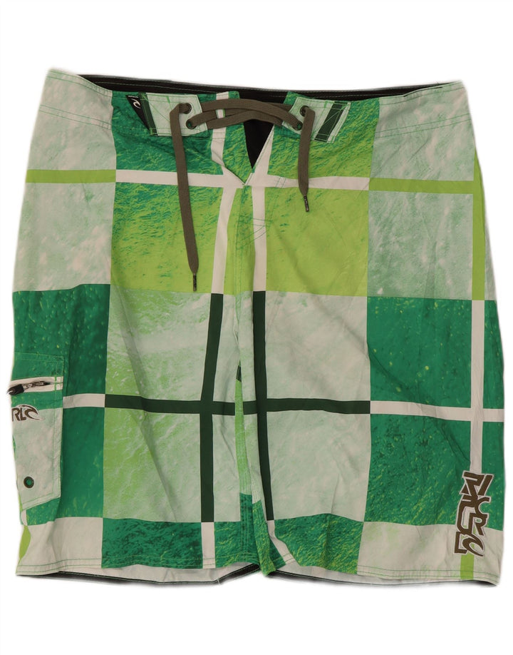 Rip Curl muške kratke hlače za kupanje s grafičkim motivima, veliki zeleni karirani poliester