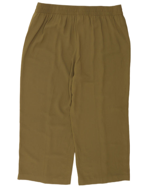 Marks & Spencer ženske široke ležerne hlače UK 24 4XL W44 L30 Kaki