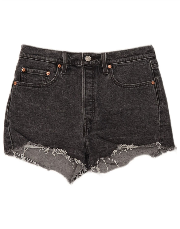 Levi's ženske kratke traper hlače 501 W28 Srednje crni pamuk