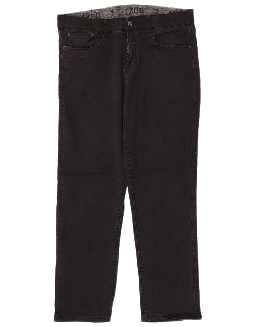 IZOD Muške ravne traperice regularnog kroja W34 L30 crni pamuk