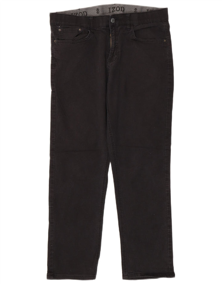 IZOD Muške ravne traperice regularnog kroja W34 L30 crni pamuk