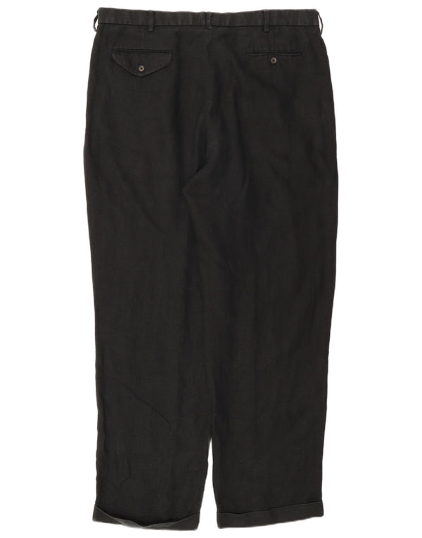 Polo Ralph Lauren muške ravne chino hlače W38 L32 crni lan