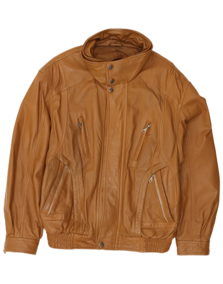 Vintage muška bomber kožna jakna EU 50 velika smeđa koža