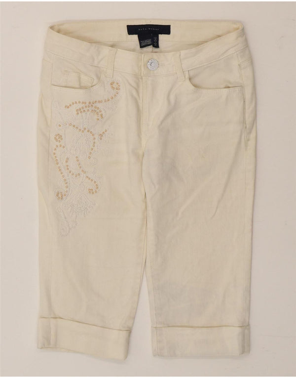 Zara ženske ležerne kratke hlače EU 36 XS W26 Bijeli Paisley pamuk