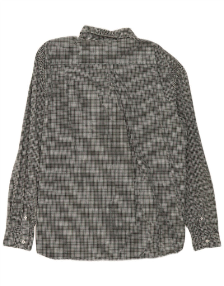 LACOSTE Mens Regular Fit Shirt Size 45 XL Green Check Cotton